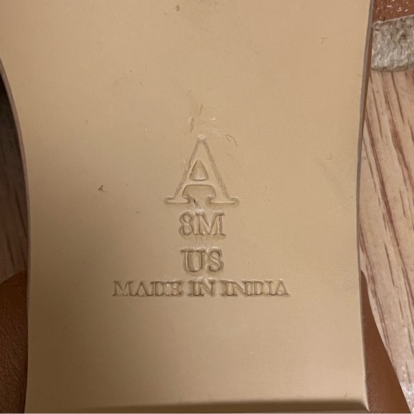 Pilcro Anthropologie Woven Leather Ankle Strap Sandals – Neutral Motif Sz 8 - Picture 9 of 9